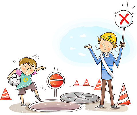 전신 남자 어린이 일러스트 장난 축구공 공 서기 들기 안전 사람 소년 20대 두명 10대 팻말 건설현장 금지 뚜껑 표지판 구멍 보호 X 위험 예방 생활안전 안전수칙 규칙 조심 안전사고 삼각대 맨홀 맨홀뚜껑 안전표지판 남자만 국내일러스트 AI파일 알파벳 컨셉 축구용품 모션 청소년 프레임 건설업 알림판 청년 사건 파일형식 벡터