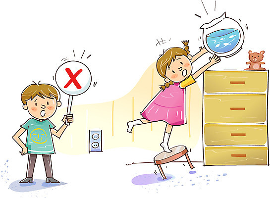 전신 여자 남자 어린이 인형 의자 일러스트 서기 들기 안전 사람 소녀 소년 두명 10대 곰인형 팻말 방 금지 콘센트 보호 전기에너지 X 위험 어항 서랍장 예방 생활안전 안전수칙 규칙 조심 방안 십대만 국내일러스트 AI파일 알파벳 가구 컨셉 모션 청소년 프레임 에너지 파일형식 벡터