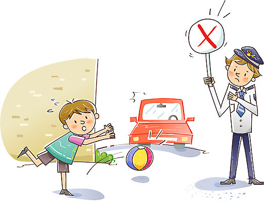 전신 남자 어린이 일러스트 공 자동차 놀이 서기 들기 안전 사람 소년 두명 팻말 금지 모퉁이 경찰 보호 골목길 X 위험 예방 공놀이 생활안전 안전수칙 교통안전 규칙 조심 남자만 어린이만 소년만 국내일러스트 AI파일 직업 알파벳 길 육상교통 컨셉 모션 프레임 파일형식 벡터