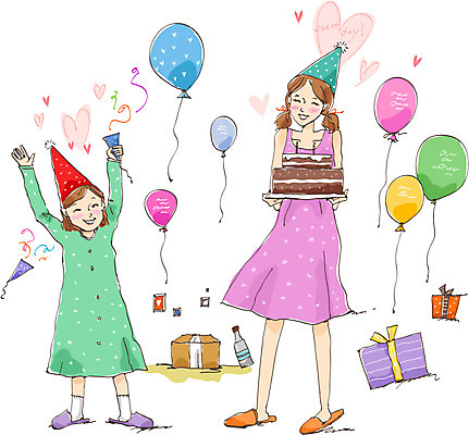 전신 모자 여자 기념일 행복 어린이 액자 일러스트 데이이벤트 슬리퍼 폭죽 선물 서기 들기 사람 소녀 이벤트 20대 두명 10대 선물상자 상자 케이크 고깔모자 잠옷 축하 생일파티 데이 풍선 여자만 국내일러스트 AI파일 모자_잡화 잡화 옷 감정 신발 컨셉 모션 청소년 디저트 청년 생일 파일형식 벡터