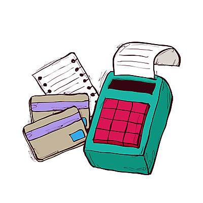 클립아트 아이콘 사람없음 금융 경제 쇼핑 신용카드 결제 영수증 단말기 마그네틱 마그네틱선 지불수단 카드단말기 2D아이콘 AI파일 파일형식 벡터