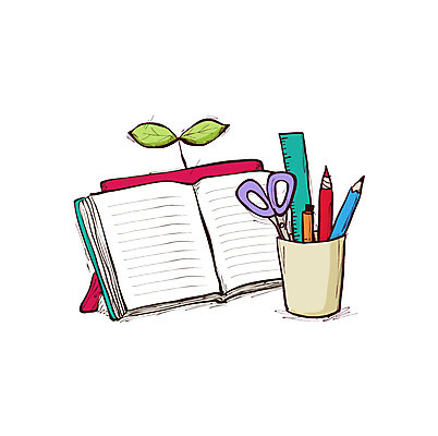 클립아트 식물 아이콘 교육 문구용품 학용품 색연필 가위 자 사람없음 책 필기구 연필 펜 볼펜 새싹 사무용품 공책 연필꽂이 연습장 2D아이콘 AI파일 오브젝트 파일형식 벡터