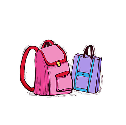 클립아트 아이콘 잡화 교육 가방 배낭 책가방 사람없음 신발주머니 2D아이콘 AI파일 파일형식 벡터