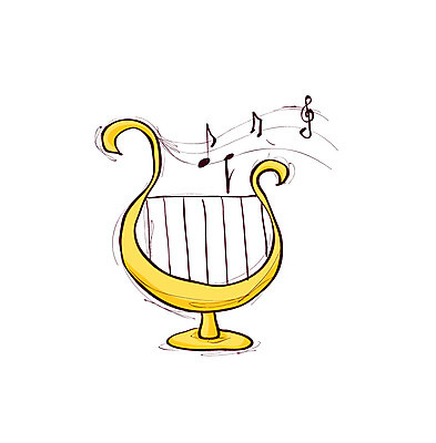 클립아트 아이콘 악기 음악 연주 음표 현악기 사람없음 높은음자리표 하프 2D아이콘 AI파일 기호 문화예술 파일형식 벡터