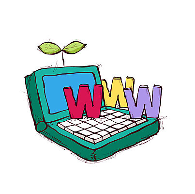 클립아트 식물 아이콘 인터넷 비즈니스 사람없음 노트북 컴퓨터 새싹 인터넷주소 2D아이콘 AI파일 전자제품 파일형식 벡터