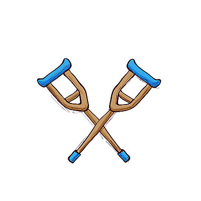 클립아트 아이콘 의료기기 사람없음 치료 도구 의료용품 목발 보조기 재활 2D아이콘 AI파일 의학 파일형식 벡터