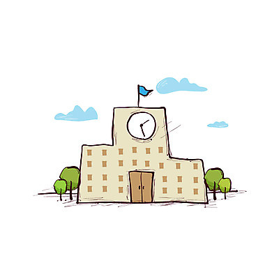 클립아트 나무 식물 구름 아이콘 건축물 교육 시계 학교 하늘 출입구 사람없음 건물 문 깃발 시간 벽시계 건물아이콘 교육기관 교육시설 2D아이콘 AI파일 자연요소 건축 시설 기관 파일형식 벡터