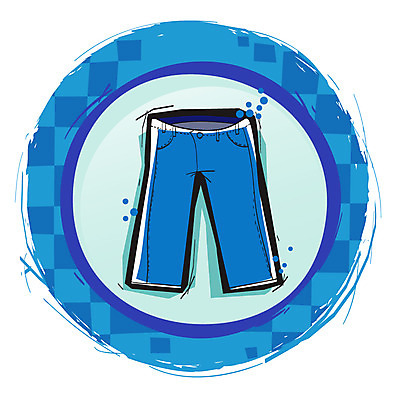 아이콘 옷 패션 컬러 바지 버튼 하의 사람없음 파란색 라벨 청바지 원형 긴바지 2D아이콘 AI파일 도형 프레임 파일형식 벡터
