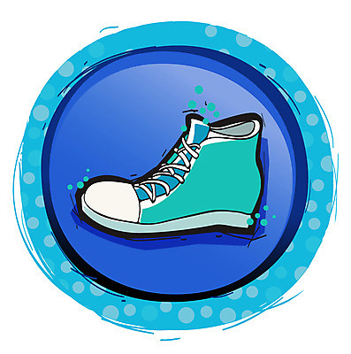 아이콘 잡화 컬러 운동화 신발 버튼 사람없음 파란색 라벨 원형 스니커즈 오브젝트 하이톱 2D아이콘 AI파일 도형 프레임 파일형식 벡터