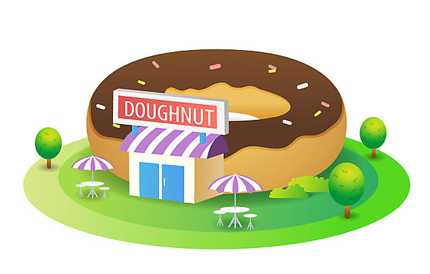 나무 식물 아이콘 건축물 건축 빵 의자 탁자 디저트 사람없음 건물 상점 식당 파라솔 도넛 건물아이콘 2D아이콘 AI파일 음식 가구 파일형식 벡터