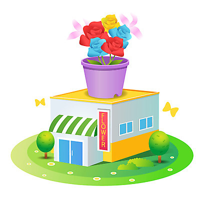 나무 식물 동물 아이콘 건축물 건축 꽃 화분 화초 나비 곤충 사람없음 건물 상점 꽃집 건물아이콘 2D아이콘 AI파일 파일형식 벡터