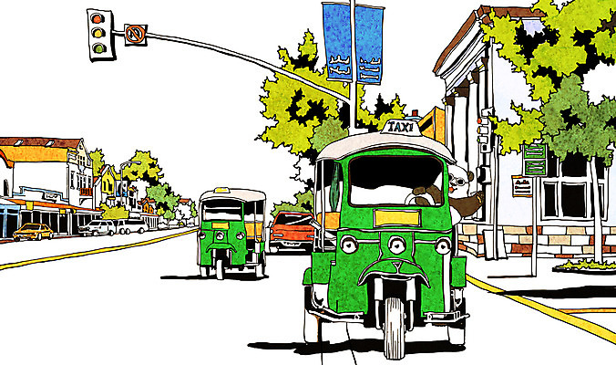 PSD 나무 식물 동물 해외 건축물 계절 건축 백그라운드 일러스트 곰 포유류 풍경 사람없음 건물 여름 관광지 도시 신호등 판다 휴양지 방콕 신호 택시 국내일러스트 여행 승용차 자동차 태국 장소 파일형식