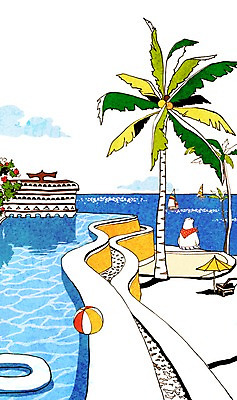 PSD 나무 식물 동물 구름 해외 계절 꽃 바다 백그라운드 일러스트 곰 포유류 하늘 필리핀 풍경 해변 사람없음 여름 관광지 야자수 파라솔 돛단배 휴양지 북극곰 보라카이 선박 국내일러스트 자연요소 여행 수상교통 배_교통 동남아시아 장소 파일형식