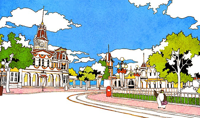 PSD 나무 식물 동물 구름 해외 건축물 계절 건축 백그라운드 일러스트 조류 하늘 풍경 사람없음 건물 여름 관광지 테마파크 놀이공원 펭귄 휴양지 국내일러스트 자연요소 여행 놀이 공간 장소 파일형식