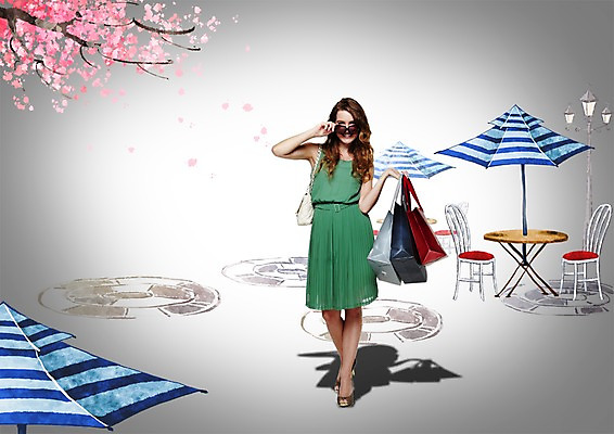 전신 PSD 서양인 외국인 나무 식물 백인 편집 편집이미지 우먼라이프 라이프스타일 여자 꽃 가로등 의자 가방 탁자 한명 서기 미소 웃음 들기 사람 이벤트 쇼핑 선글라스 종이봉투 쇼핑백 핸드백 파라솔 여자만 여자한명만 이미지편집 1 잡화 공공시설 안경 가구 모션 봉투 표정 인종 생활 파일형식