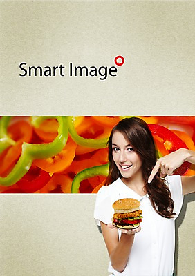 PSD 서양인 외국인 백인 편집이미지 여자 음식 빵 토마토 채소 파프리카 패스트푸드 육류 요리 한명 서기 미소 웃음 들기 사람 상반신 햄버거 가리킴 인스턴트 패티 여자만 여자한명만 이미지편집 1 식재료 모션 표정 인종 손짓 파일형식