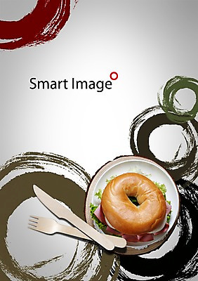 PSD 편집이미지 그릇 식기 접시 음식 빵 포크 채소 샌드위치 사람없음 식사 나이프 칼 도넛 전단 햄 브런치 음식전단 베이글 베이글샌드위치 이미지편집 디저트 육류 홍보물 파일형식