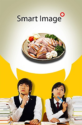 PSD 편집이미지 학생 그릇 접시 응시 여학생 여자 교육 남자 한식 음식 남학생 생각 의자 상상 청소년 탁자 고등학생 파슬리 육류 돼지고기 요리 들기 사람 앉기 상반신 두명 책 필기구 연필 펜 쌓기 버섯 펼침 한국인 올려보기 책상 야식 족발 십대만 이미지편집 식기 시선 가구 채소 식재료 모션 문구용품 학용품 동양인 파일형식