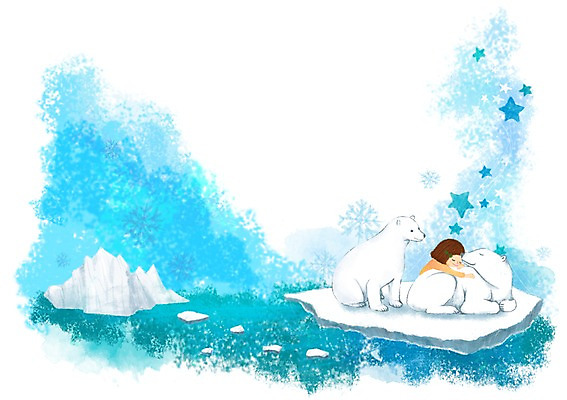 PSD 동물 여자 행복 별 어린이 바다 일러스트 곰 포유류 안기 포옹 함께함 한명 미소 웃음 사람 소녀 상반신 북극 북극곰 빙산 소통 여자만 여자한명만 어린이만 소녀만 소녀한명만 국내일러스트 자연요소 1 감정 컨셉 모션 표정 극지방 파일형식