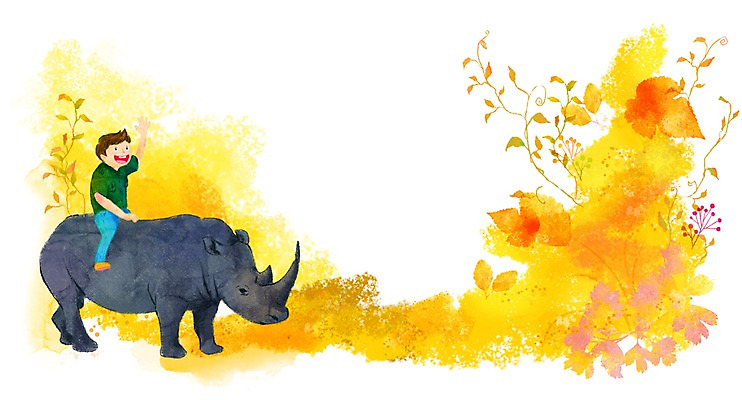 전신 PSD 식물 동물 남자 행복 어린이 잎 일러스트 포유류 함께함 한명 미소 웃음 사람 앉기 손짓 소년 풀 소 코뿔소 소통 남자만 남자한명만 어린이만 소년만 소년한명만 국내일러스트 1 감정 컨셉 모션 표정 파일형식