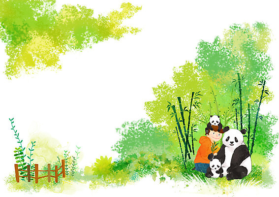 전신 PSD 나무 식물 동물 남자 행복 어린이 잎 일러스트 포유류 함께함 한명 미소 웃음 사람 앉기 소년 울타리 풀 판다 대나무 소통 남자만 남자한명만 어린이만 소년만 소년한명만 국내일러스트 1 감정 컨셉 곰 모션 표정 담장 파일형식