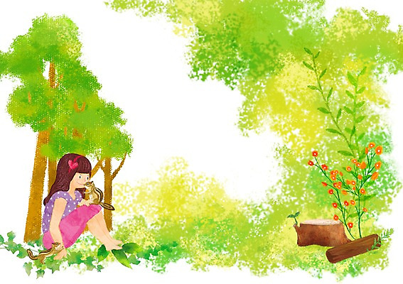 전신 PSD 나무 식물 동물 여자 꽃 행복 어린이 잎 일러스트 포유류 함께함 한명 미소 웃음 사람 앉기 소녀 기둥 풀 다람쥐 통나무 나무기둥 나무밑둥 소통 다람쥐과 여자만 여자한명만 어린이만 소녀만 소녀한명만 국내일러스트 1 건축 감정 컨셉 모션 표정 설치류 파일형식