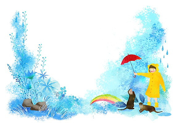 전신 PSD 식물 동물 여자 행복 어린이 무지개 잎 일러스트 우산 포유류 날씨 나뭇잎 함께함 한명 서기 미소 웃음 사람 소녀 풀 비 우비 소통 수달 여자만 여자한명만 어린이만 소녀만 소녀한명만 국내일러스트 자연요소 1 옷 감정 컨셉 모션 표정 파일형식