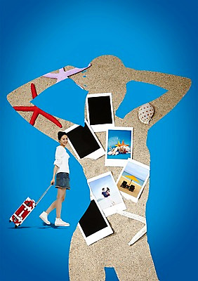 전신 PSD 편집이미지 계절 여자 모래 여행 가방 휴가 조개 불가사리 한명 서기 사람 성인 여름 여름휴가 바캉스 모래사장 캐리어 여행가방 바다동물 폴라로이드사진 여자만 여자한명만 성인여자만 성인만 이미지편집 동물 1 잡화 바다 모션 어패류 극피동물 수중동물 폴라로이드 파일형식 여름_계절