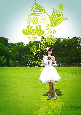 전신 PSD 외국인 나무 식물 편집이미지 드레스 여자 꽃 행복 신부 부케 웨딩드레스 포즈 결혼 사랑 한명 서기 미소 웃음 들기 사람 동양인 잔디 초원 성인 중국인 사진촬영 축하 풀 미니드레스 여자만 여자한명만 성인여자만 성인만 이미지편집 1 옷 감정 꽃다발 컨셉 모션 표정 인종 이벤트 촬영 파일형식