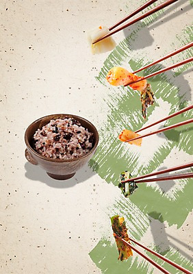 PSD 편집이미지 그릇 식기 한식 음식 젓가락 밥 반찬 김치 콩 들기 사람없음 음식전단 배추김치 밥그릇 나박김치 총각김치 열무김치 오이소박이 콩밥 이미지편집 모션 곡류 수저 전단 파일형식