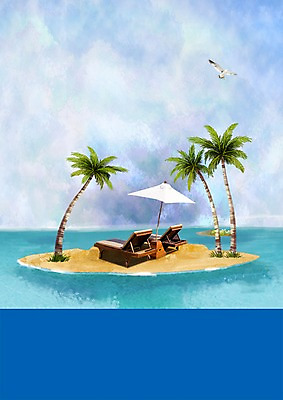 PSD 나무 식물 동물 구름 편집이미지 계절 모래 바다 갈매기 조류 하늘 휴가 해변 사람없음 여름 여름휴가 바캉스 모래사장 야자수 파라솔 선베드 이미지편집 자연요소 의자 파일형식 여름_계절