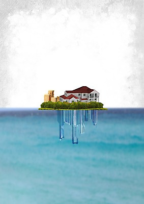 PSD 나무 식물 편집이미지 건축물 현대건축 건축 호수 바다 돈 부동산 주택 그림자 빌딩 사람없음 건물 물 강 반사 쌓기 동전 시세 풀 가격 한채 이미지편집 자연요소 1 모션 금융 재산 파일형식