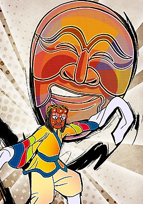 PSD 한국문화 남자 일러스트 하계올림픽 한국 가면 한명 서기 사람 성인 파이팅 춤 자신감 탈춤 전통무용 탈 열정 하회탈 살풀이 남자만 남자한명만 성인남자만 성인만 국내일러스트 1 동양문화 전통 감정 아시아 올림픽 모션 문화예술 전통공연 파일형식