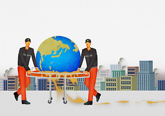 전신 PSD 남자 지구 모래 일러스트 자연현상 자연 서기 사람 빌딩 성인 두명 건물 피해 고통 오염 위험 구조원 자연재해 재해 매연 사막화 구조대 긴급구조대 들것 남자만 성인남자만 성인만 국내일러스트 직업 건축물 감정 컨셉 모션 환경오염 구출 생태계 지구온난화 파일형식