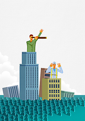 PSD 남자 일러스트 자연현상 자연 노동자 사람 빌딩 상반신 성인 두명 건물 망원경 피해 고통 관찰 안전모 위험 자연재해 재해 관측 해수면상승 남자만 성인남자만 성인만 해수면 국내일러스트 직업 건축물 감정 바다 컨셉 모션 헬멧 안전장비 생태계 지구과학 파일형식