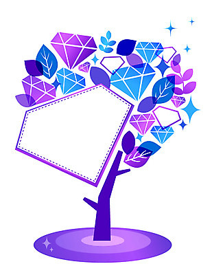 나무 식물 배너 백그라운드 잎 일러스트 나뭇잎 안내 프레임 틀 사람없음 보석 알림 다이아몬드 국내일러스트 AI파일 광석 파일형식 벡터