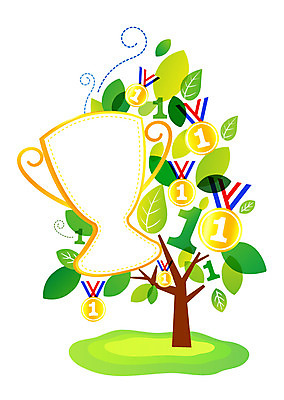 나무 식물 배너 백그라운드 잎 일러스트 나뭇잎 안내 프레임 틀 사람없음 우승 수상_상을받음 상 트로피 메달 알림 금메달 국내일러스트 AI파일 최고 상_우승 상패 상_상패 파일형식 벡터