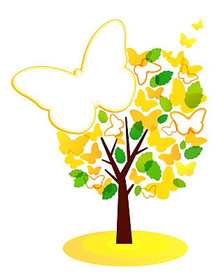 나무 식물 동물 배너 나비 곤충 백그라운드 잎 무늬 일러스트 나뭇잎 안내 프레임 틀 사람없음 알림 버터플라이 국내일러스트 AI파일 파일형식 벡터