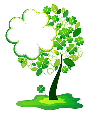 나무 식물 배너 백그라운드 잎 일러스트 나뭇잎 안내 프레임 틀 사람없음 운세 행운 네잎클로버 클로버 알림 국내일러스트 AI파일 컨셉 파일형식 벡터