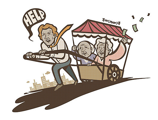 여자 할아버지 노년 남자 할머니 말풍선 지폐 돈 일러스트 비즈니스 가족 빌딩 성인 건물 세명 부모 수레 비즈니스맨 가난 푸어족 부족 낭비 과소비 부양 부양가족 노인만 성인만 국내일러스트 AI파일 건축물 컨셉 관계 사람 카트 직장인 재산 소비 신조어 파일형식 벡터