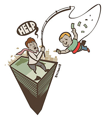 전신 남자 말풍선 지폐 돈 일러스트 비즈니스 낚시 빌딩 성인 두명 건물 부모 육아 아기 비즈니스맨 아빠 낚싯대 가난 푸어족 부족 낭비 과소비 육아비용 남자만 육아대디 싱글대디 한부모가족 국내일러스트 AI파일 건축물 컨셉 가족 레저 사람 직장인 낚시용품 재산 소비 신조어 파일형식 벡터