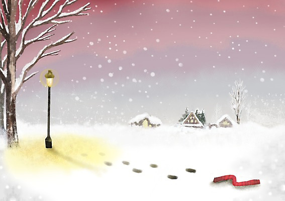 PSD 나무 식물 사계절 계절 백그라운드 겨울 가로등 일러스트 조명 주택 풍경 사람없음 건물 설원 목도리 눈 발자국 눈내림 겨울배경 국내일러스트 자연요소 건축물 잡화 공공시설 자국 날씨 눈_날씨 파일형식