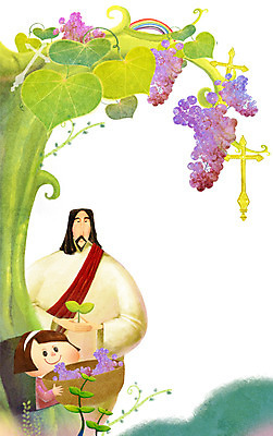 PSD 나무 식물 여자 열매 남자 기독교 종교 어린이 백그라운드 십자가 무지개 과일 일러스트 포도 미소 웃음 사람 소녀 성인 두명 바구니 새싹 믿음 희망 예수 포도송이 포도나무 포도알 국내일러스트 자연요소 감정 표정 신_종교 과일나무 파일형식