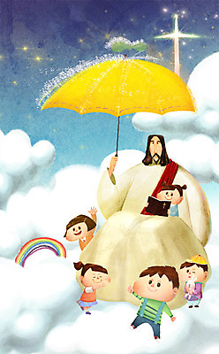 PSD 구름 여자 남자 별 기독교 종교 어린이 백그라운드 십자가 무지개 일러스트 우산 밤하늘 미소 웃음 사람 소녀 소년 여러명 성인 믿음 성경 희망 예수 성자 국내일러스트 자연요소 감정 다수 종교용품 하늘 표정 신_종교 야간 파일형식