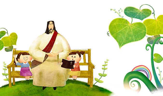 전신 PSD 식물 여자 남자 기독교 종교 어린이 백그라운드 무지개 잎 벤치 의자 일러스트 미소 웃음 사람 앉기 소녀 성인 세명 믿음 성경 희망 예수 국내일러스트 자연요소 감정 가구 종교용품 모션 표정 신_종교 파일형식