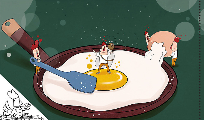 PSD 라이프스타일 남자 일러스트 사람 여러명 성인 라이프 계란 프라이팬 계란프라이 오브젝트 소금 뒤집개 노른자 흰자 남자만 성인남자만 성인만 국내일러스트 다수 주방용품 생활 알 계란요리 파일형식