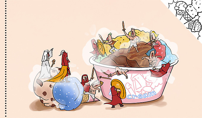 PSD 라이프스타일 여자 남자 일러스트 디저트 사람 여러명 성인 라이프 군인 칼 로마 오브젝트 전쟁 방패 콘아이스크림 성인만 국내일러스트 직업 음식 다수 아이스크림 생활 이탈리아 국군 파일형식