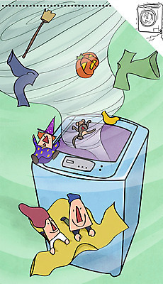 PSD 라이프스타일 옷 여자 남자 상의 티셔츠 일러스트 바지 호박 하의 사람 여러명 성인 라이프 회오리 빗자루 오브젝트 마녀 세탁기 성인만 국내일러스트 다수 셔츠 채소 생활 가전제품 청소도구 파일형식