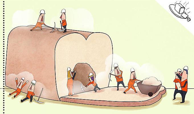 PSD 라이프스타일 남자 음식 빵 일러스트 디저트 노동자 공사 사람 여러명 성인 라이프 안전모 식빵 오브젝트 광산 남자만 성인남자만 성인만 국내일러스트 직업 다수 건설업 생활 헬멧 안전장비 파일형식