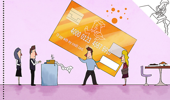 PSD 라이프스타일 여자 남자 의자 일러스트 식탁 탁자 사람 여러명 성인 라이프 식당 레스토랑 신용카드 종업원 계산대 고객 직원 오브젝트 결제 성인만 국내일러스트 직업 가구 다수 생활 금융 상점 파일형식